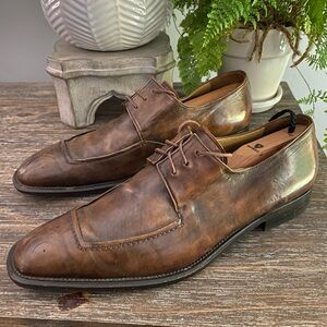 Vtg MEZLAN Men’s Leather Brown Oxfords Lace Dress Shoes Made in Spain 11.5 Brown